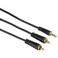 Hama audio kabel jack - 2 cinch, pozlacen, 3 , 1,5m