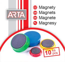 Magnety ARTA prùmìr 30mm, èervené (10ks v balení)