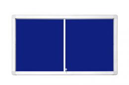 Horizontální vitrína 141x70 cm (12xA4) modrý filc