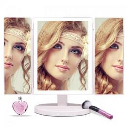 iMirror 3D Fascinate, kosmetické Make-Up zrcátko, tøípanelové s LED Line osvìtlením, bílé
