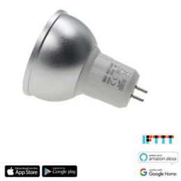 iQtech SmartLife MR16, Wi-Fi LED RGBW žárovka MR16 (GU5.3), 85-265 V, 5 W, bílá/barevná